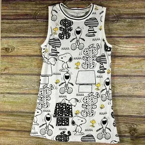 Mighty Fine Peanuts Snoopy Poly Rayon Sleeveless Tank Top Size Medium